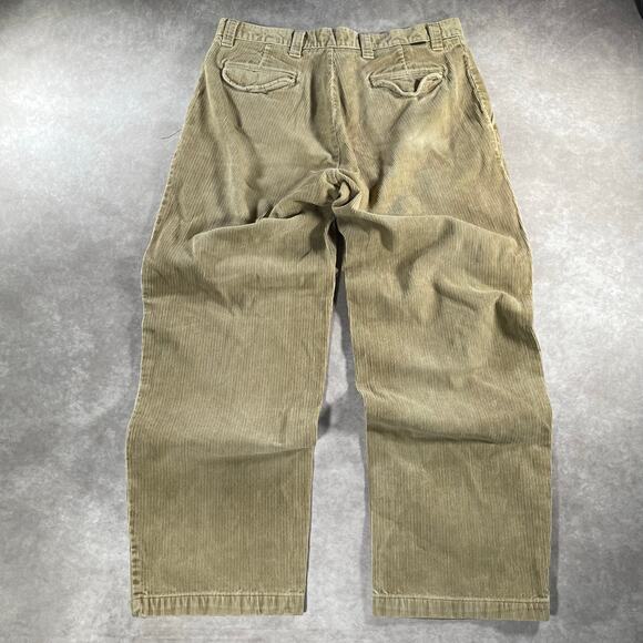 Vintage Dockers Khakis Tan Loose Fir Surplus Corduroy Pants - Picture 2 of 7